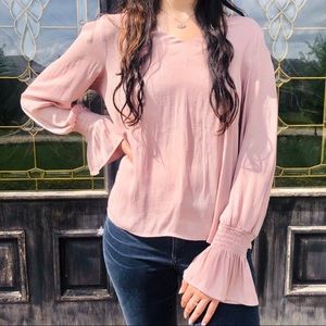 A New Day Target Pink Long Sleeve Blouse